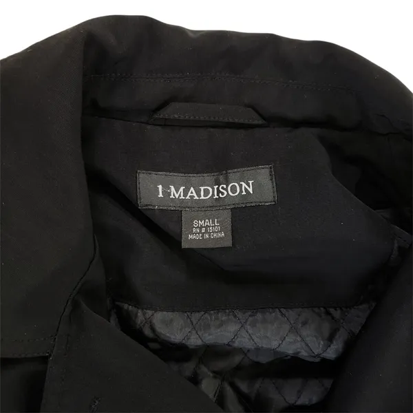1 Madison Rain Trench Coat Womens Small Black Lined Jacket - Image 4