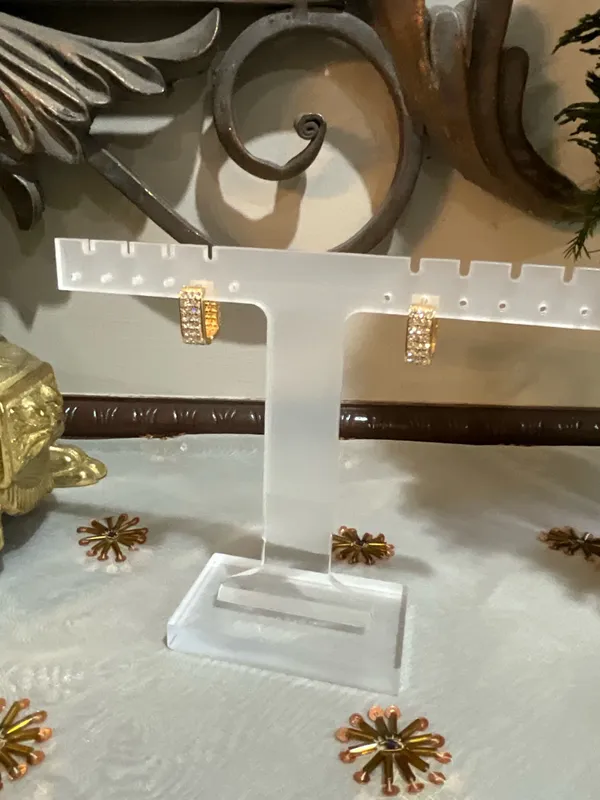 Gold glitter silver hoop earrings - Image 8