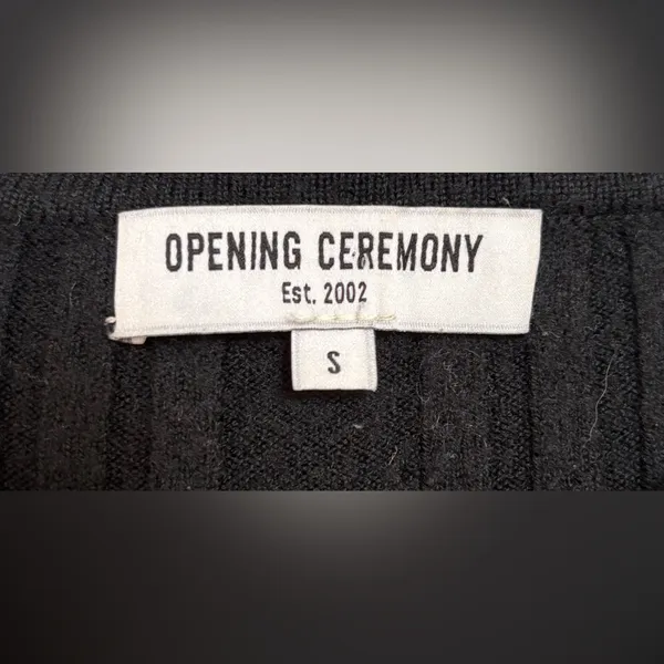 Opening‎ Ceremony Merino Wool Black Knit Sweater Size Small EUC - Image 3
