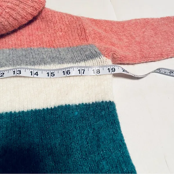 Lou & Grey LOFT Womens XS‎ Multicolor Striped Turtleneck Sweater Alpaca Wool - Image 6
