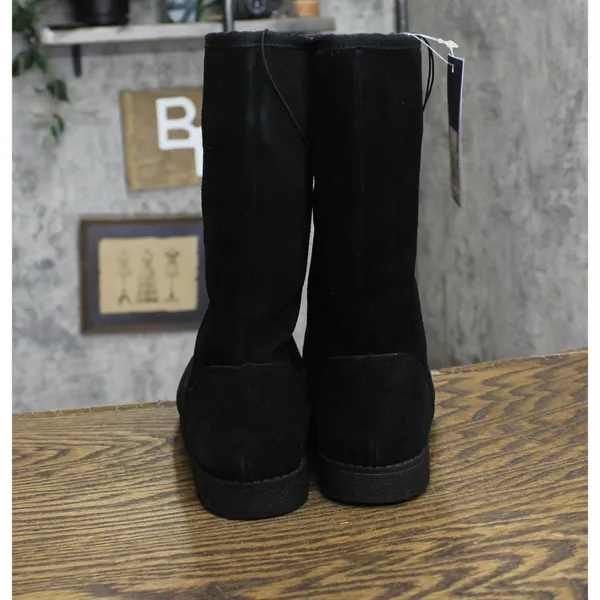 Universal Thread Womens Sarah Suede Shearling Winter Boots 91467407 Black 6M - Image 4