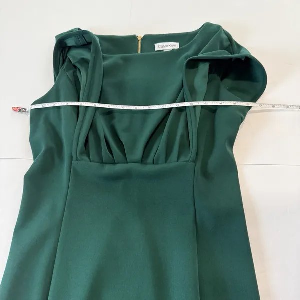 Calvin Klein Green Short Sleeve Stretch Crepe Sheath Dress Office Wedding 6 - Image 12