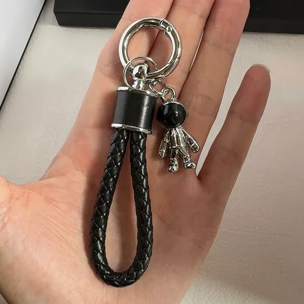 Astronaut Charm Car Keychain for Men Women Braided Rope Bag Charm Key Rings - Image 4
