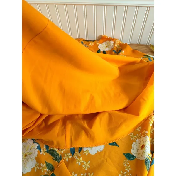 Rachel Rachel Roy Marigold Floral Flutter Sleeve Midi Dress L - Image 13