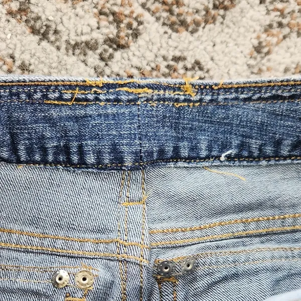 D Jeans Floral Embroidered Y2K Denim Jeans Blue Pink 30 - Image 3