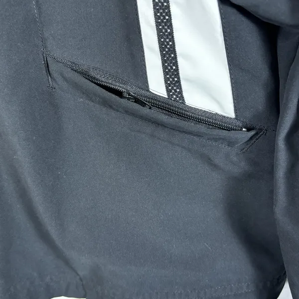 Nike Women's Jacket Black w/ White‎ stripes Vtg 90s Windbreaker Golf XL 16-18 - Image 5