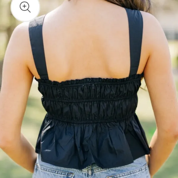 NWT SALTED HOUSES Boutique Black Sleeveless Bow Tie Top Medium - Image 3