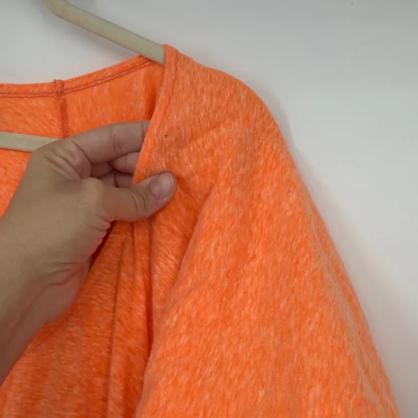 Free People Beach Orange Slub Knit Flutter Sleeve Mini Dress Large - Image 3