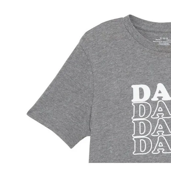 Motherhood Maternity Unisex Dada Graphic Tee Sz L Gray Short Sleeve Father's Day - Image 8