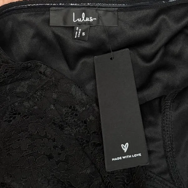 Lulus Certainly Poised Black Lace Halter Bustier Maxi Dress size Small NWT - Image 6