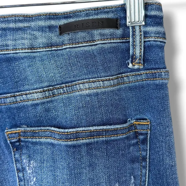 RISEN Denim Medium Wash Distressed High Rise Slim Straight Ankle Jeans Size 9/29 - Image 6