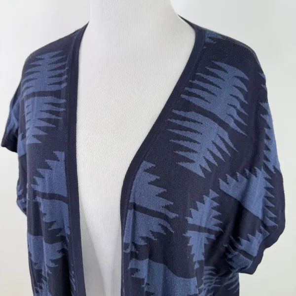 Pendleton Black & Blue Southwestern Aztec Open Cardigan Sweater Size XS - Small - Image 2