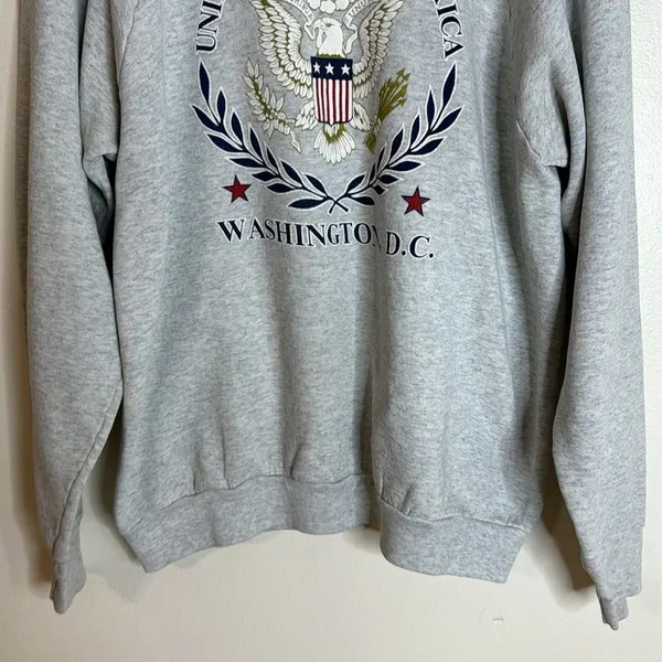 VTG‎ 80s 90s Gray Sweatshirt pullover Washington DC USA Size XL - Image 3