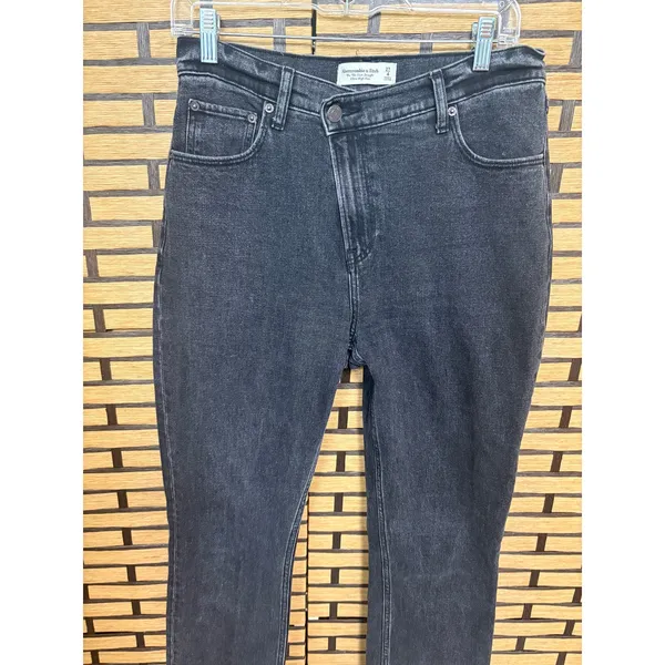 Abercrombie & Fitch Black The 90's Slim Straight Ultra High Rise Jeans Size 4/27 - Image 3