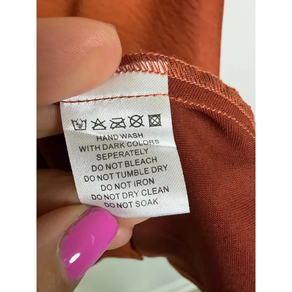 NEW Meshki Victoria Cowl Neck Mini Slip Dress in Copper Size XS - Image 5