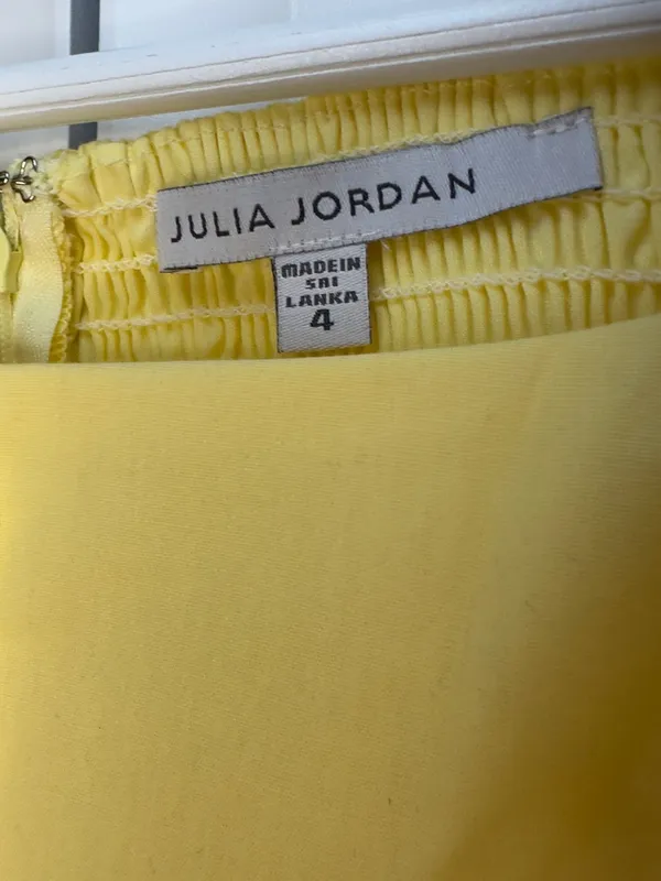 Julia Jordan Yellow Cotton Poplin Drop Waist Button Mini Dress Size 4 NWT - Image 11