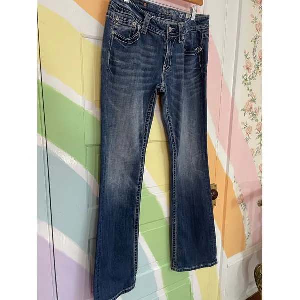 Miss Me Signature Boot Jeans 30 Fleur De Lis Embroidered Bootcut Denim - Image 8