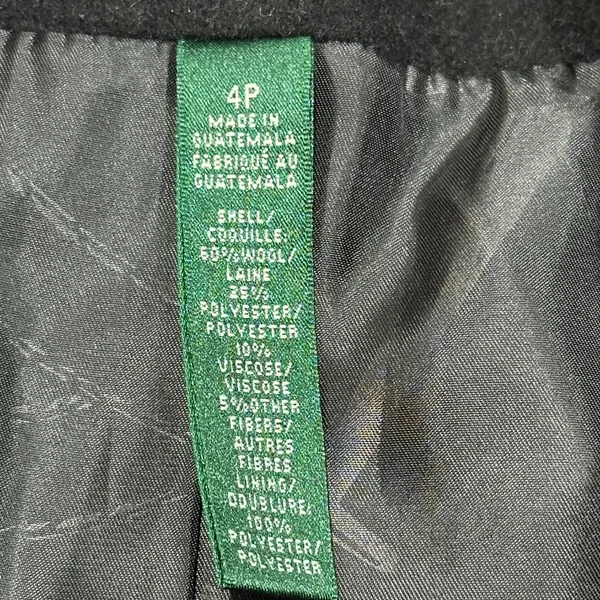 Lauren Ralph‎ Lauren Black Pea Coat Blazer Wool Blend Winter 4P - Image 5