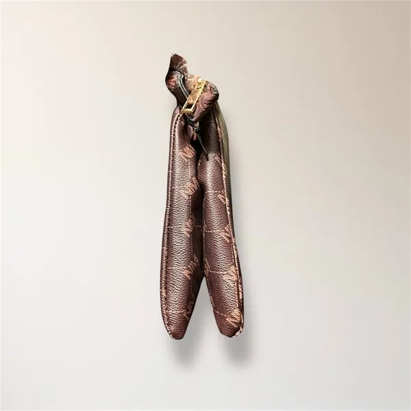 New Nicole Miller‎ New York Brown Monogram Crossbody Bag Coin Purse Minimal Luxe - Image 8