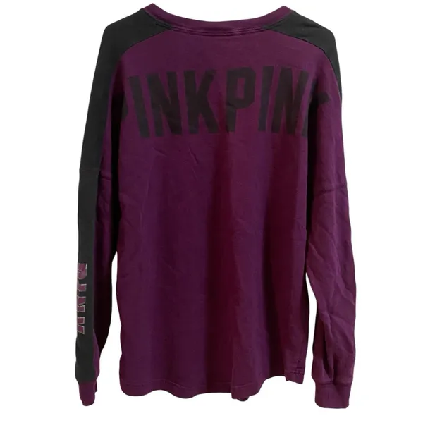 PINK Victoria's Secret Spell‎ Out purple long sleeve graphic sweater Pullover - Image 2