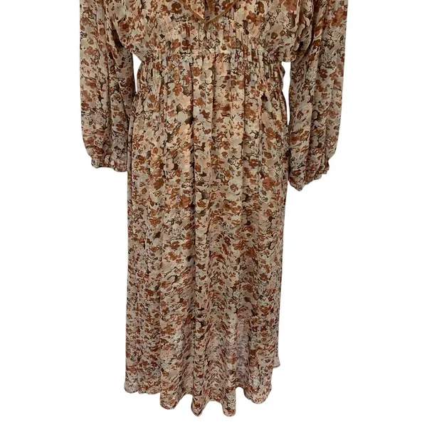 Entro Dress Medium Brown Long Sleeve Boho Festival Cottagecore - Image 3