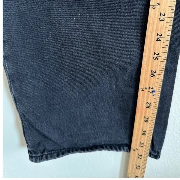 7 For All Mankind Jennifer Beaded Baggy Jeans Wide Leg Women's 26 Faded Black - Image 15