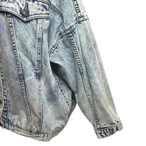VTG 90s Ocean Denim Acid Wash Lighthouse Jacket Scenic Art Oversized XL - Image 15