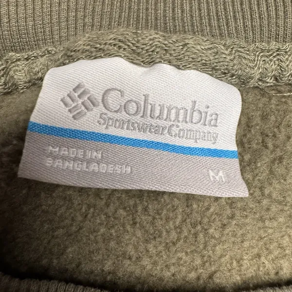 Columbia Olive Green Floral Print‎ Sweatshirt Sz Medium - Image 4