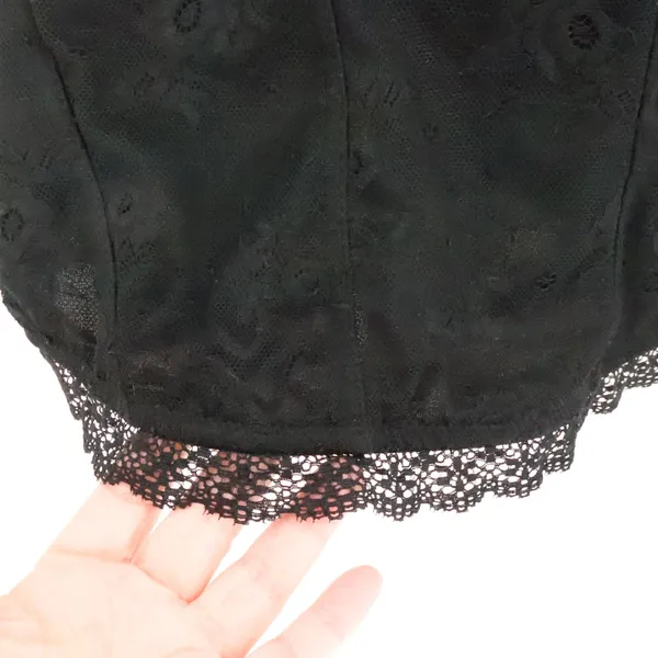 Spirit Lace Trim Corset Top Camisole Womens Size L Black Gothic Witchy Whimsigoth - Image 9