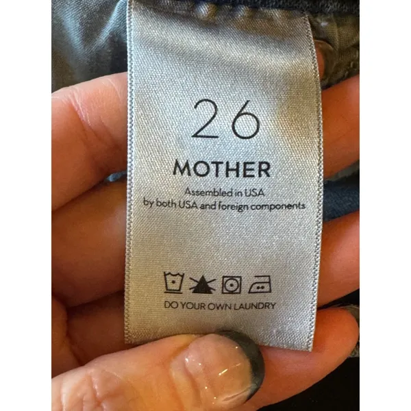 Mother Jeans Women 26 Blue Denim‎ Night Tripper The Insider Crop Fray Streetwear - Image 11