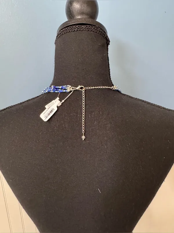 NWT FREE PEOPLE Summer Dive Necklace Blue Bead Layered 🌊🏝️ - Image 7