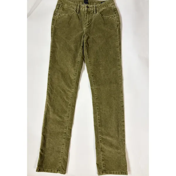 JAG Olive Green Corduroy Pants Women Straight Leg Stretch Y2K Western Glove Work - Image 2