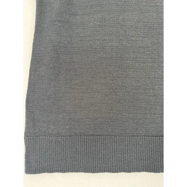 Black Rivet Metallic Sweater Vest XL Gray Gold Grommet Mock Neck Sleeveless Top - Image 6