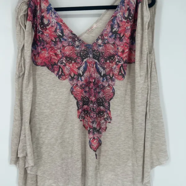 Free People Moon Dance Tee Floral Boho Swing - Image 2
