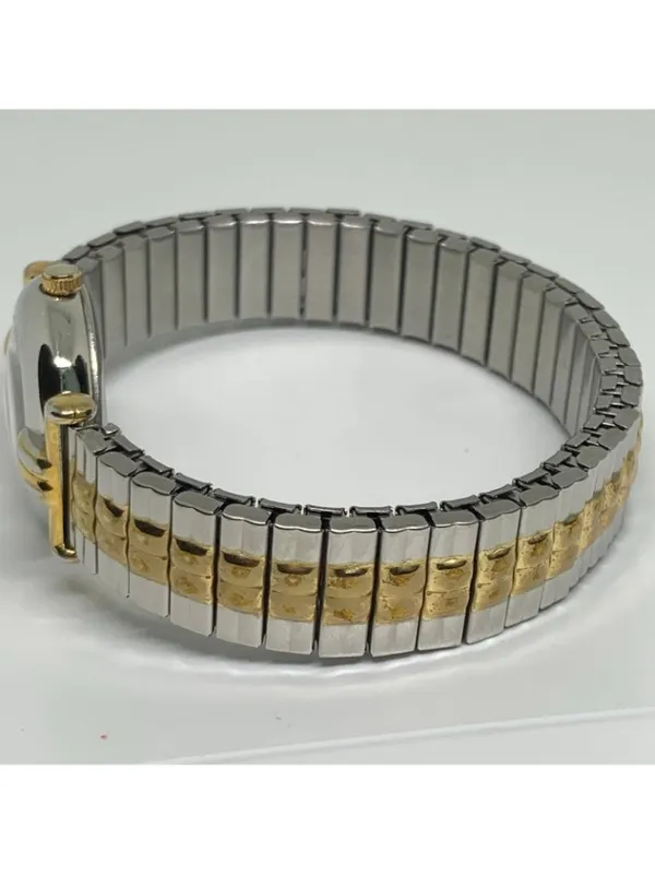 Women’s quartz analog watch silver gold tone 23mm stretch band running - Image 4