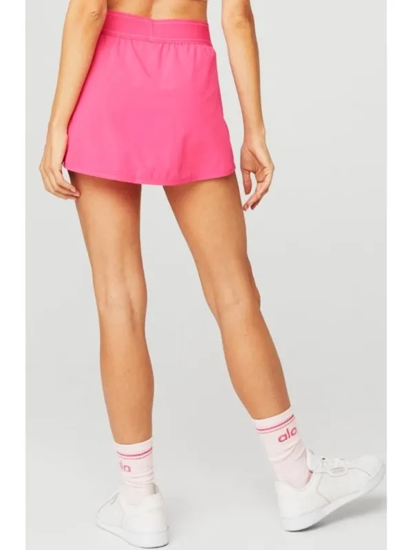 Alo Match Point Tennis Skirt Pink Fuchsia Hot Yoga Exercise Sports Shorts Skort - Image 2