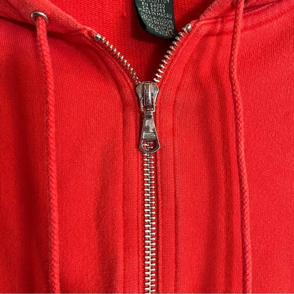 Ralph Lauren Jeans Co Orange Hoodie Women’s Size Small Full Zip Cotton‎ Normcore - Image 4