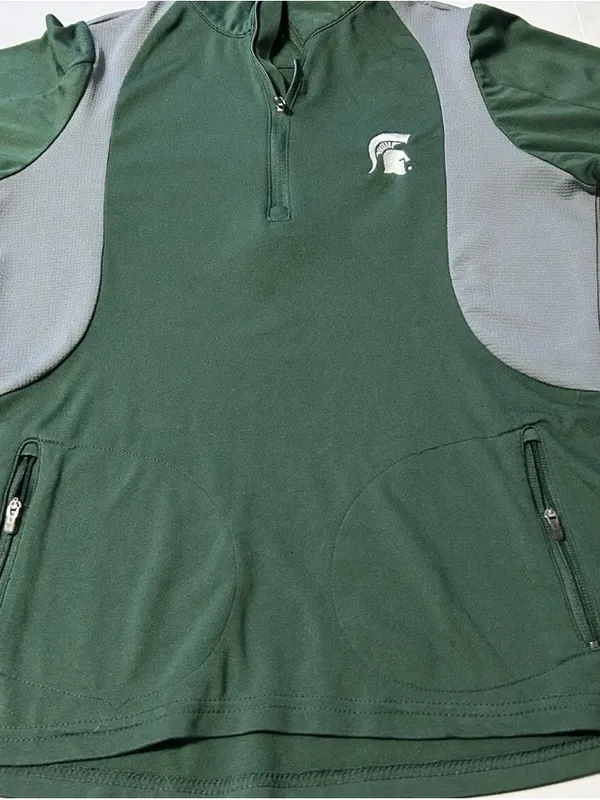 Antigua Michigan State Spartans Women S Quarter Zip Pullover Jacket Green - Image 3
