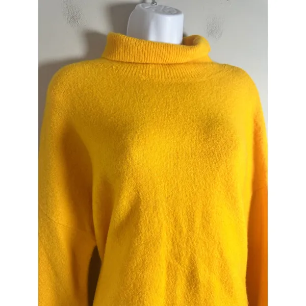 Whistles Yellow Oversized Funnel Neck Knit Wool‎ Blend Sweater M 2260969 - Image 5