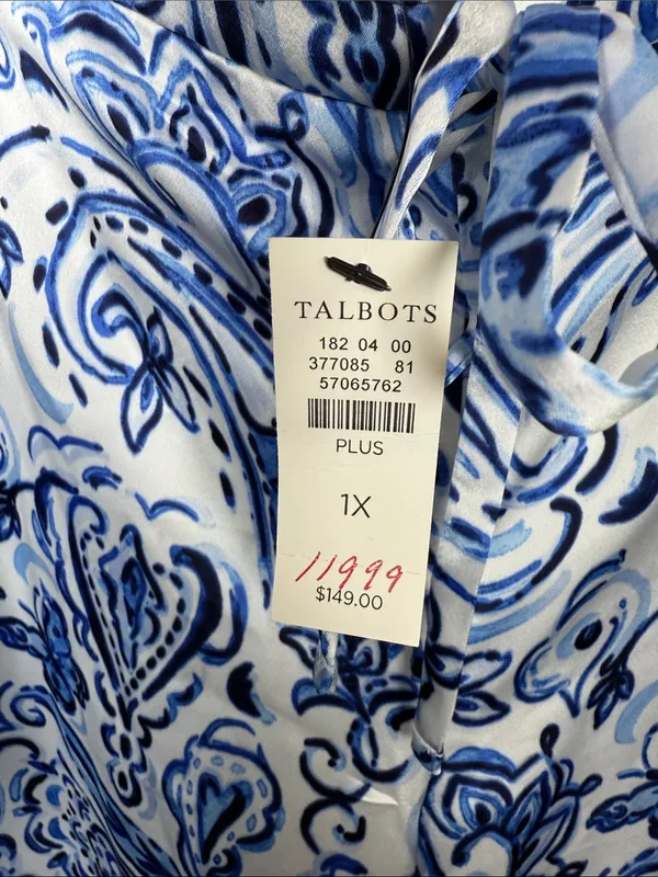 Talbots Satin Wide Leg Silky Pants in Floral Painted Paisley W2387 Plus Size 1X - Image 8