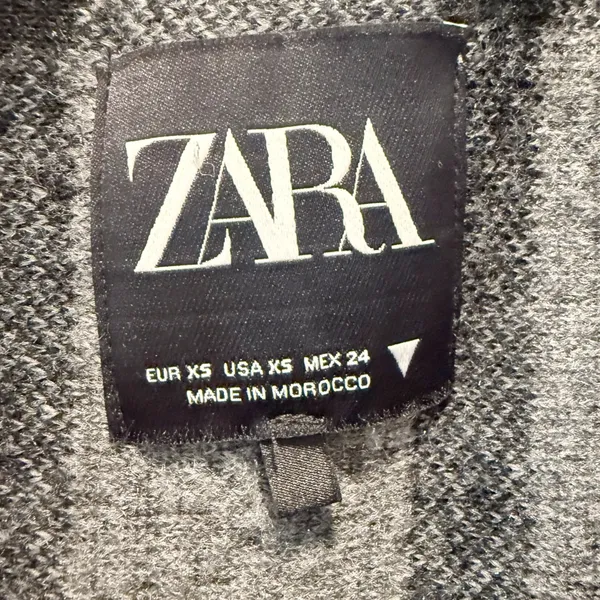 ZARA Plaid Wool Blend Oversized Poncho‎ Fringe Hem size XS - Image 7