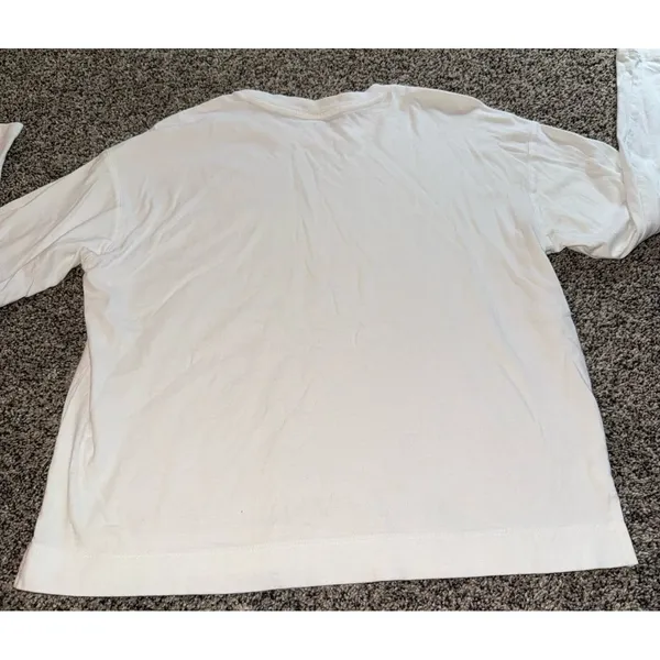 Old Navy Women's White Vintage Tee Long Sleeve Tee Size Small - Image 9