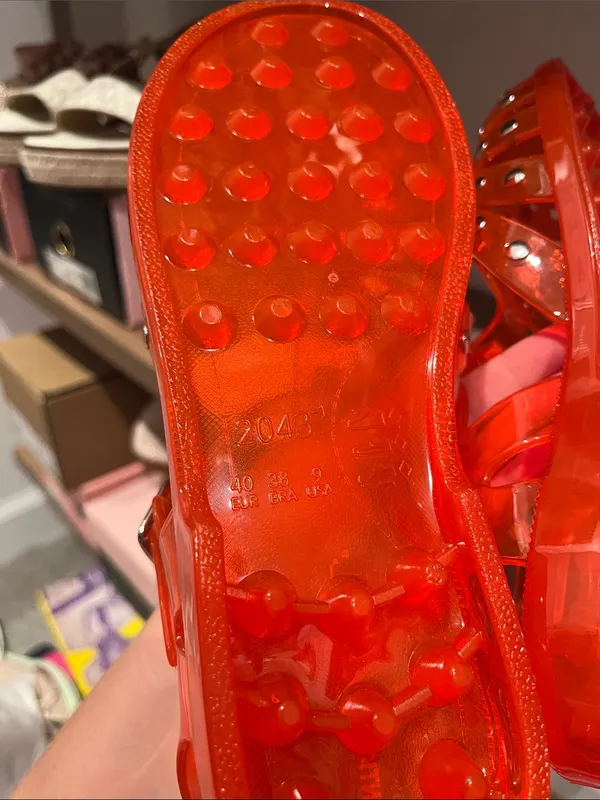 INTENTIONALLY BLANK Ellery Stud Jelly Sandals (Sz 9) Cherry Red NWT - Image 10