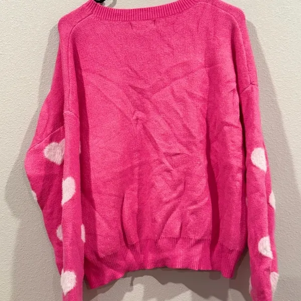 Alter’d State Pink Heart Sweater Size L NWT Cozy Valentine Cottagecore Knit - Image 7