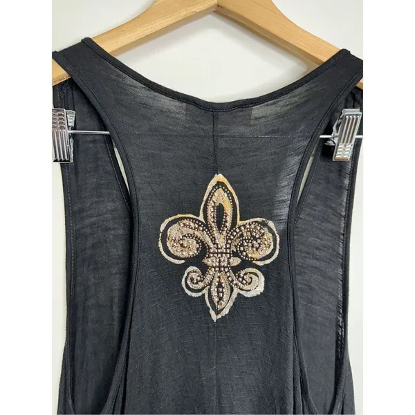 Cover Charge Dress Womens Small Black/Gold Asymmetrical Stretchy‎ - Image 3