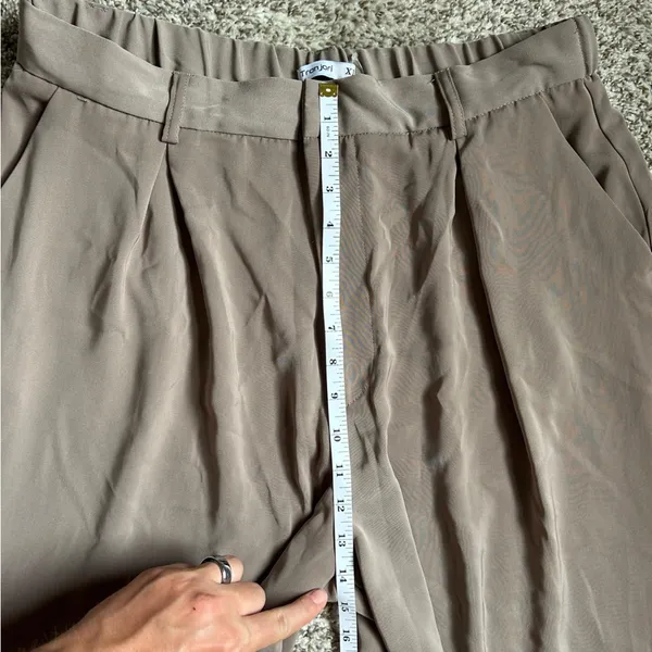 NWT Tranjori Mocha Tan High Waist Wide-Leg Pants Trousers Office Neutral Casual - Image 12