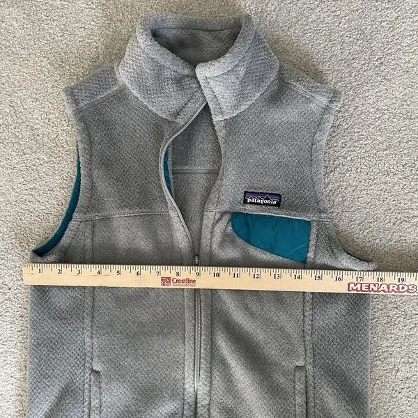 Patagonia Re-Tool Sherpa Fleece Vest Outerwear Gray Blue Women's Size Medium - Image 8