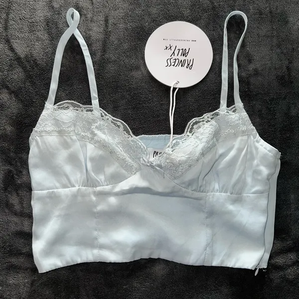 Princess Polly Old School Love Crop Top in Blue Size 0 New with tag - Image 9