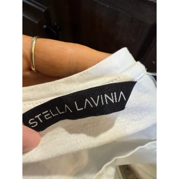 Women's Stella Lavinia White Short Sleeve Tee with Gold Graphic S - Image 9