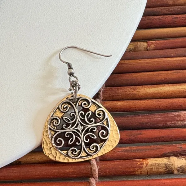 Brighton Gold and Silver Swirl Necklace & One Earring 16”-18” - Image 2